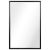 Contempo Brushed Stainless Steel Black Rectangular Wall Mirror